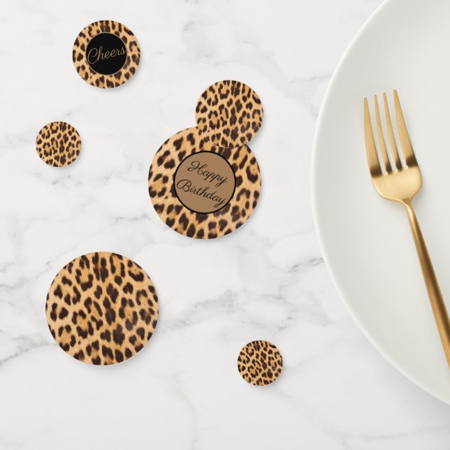 Confettis un empreinte de léopard chic et féminin applaudit  (Groupe)