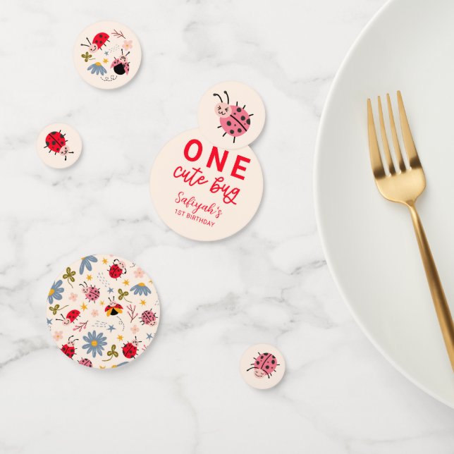 Confettis Un mignon Bug Ladybug fête d'anniversaire (Groupe)