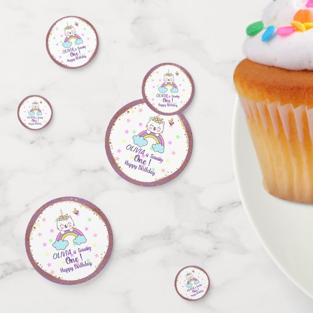 Confettis Unicorn Chat Rainbow Golden Purple 1er anniversair (Créateur téléchargé)
