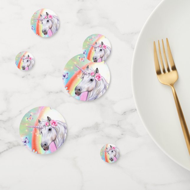 Confettis Unicorne arc-en-ciel (Groupe)