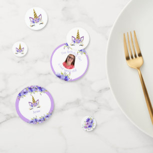 Confettis Unicorne violet frais Décorations d'anniversaire