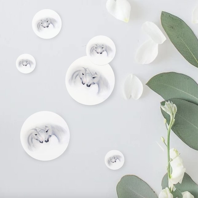 Confettis Unicornes blanches Aimer Couple (Créateur téléchargé)
