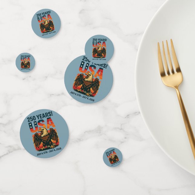 Confettis USA 250 Years - Patriotic Bald Eagle 4 juillet 202 (Groupe)