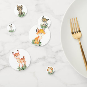 Confettis Végétation mignonne Animaux de bois Bébé Garçon An