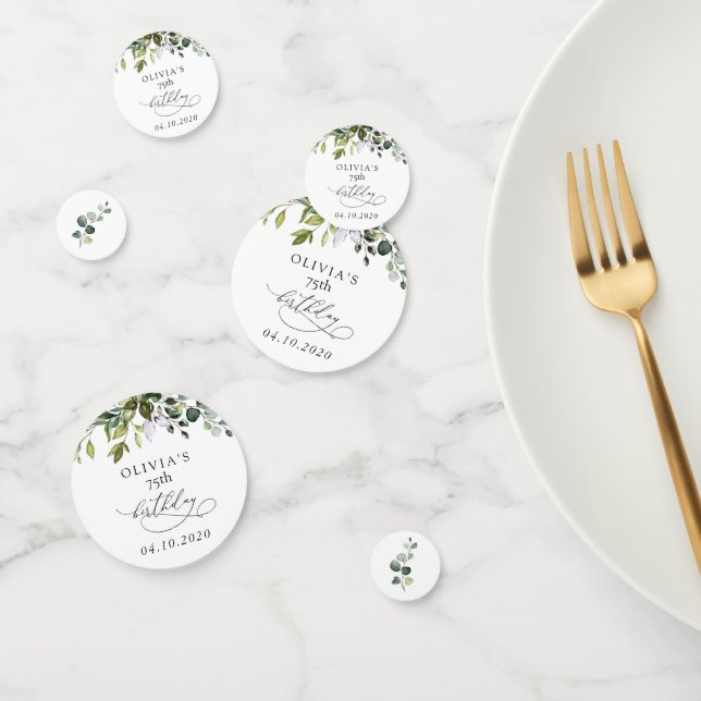 Confettis Verdure, Feuilles d'Eucalyptus, Boho, Anniversaire (Groupe)