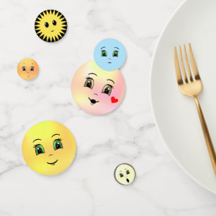 Confettis Visages heureux multicolores mignons modernes