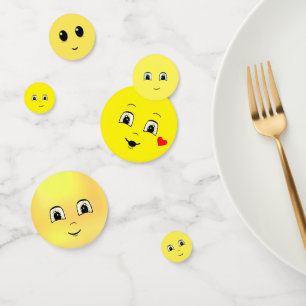 Confettis Visages Modernes Mignons et Joyeux