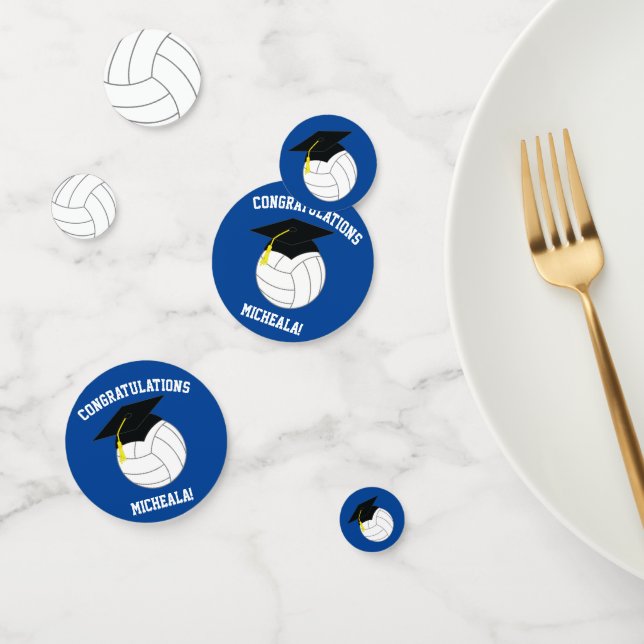 Confettis Volleyball Graduation Sports Blue (Groupe)