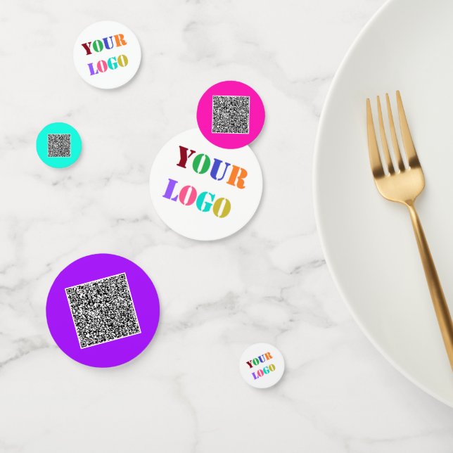 Confettis Votre logo d'entreprise et votre code QR Modèle Co (Groupe)