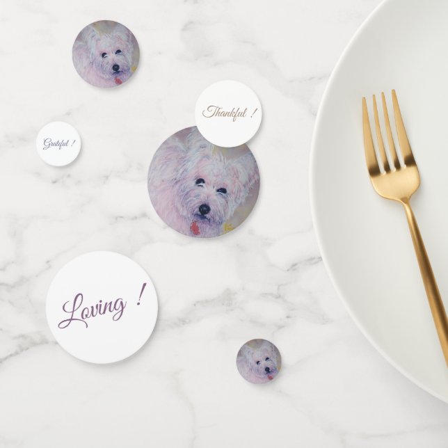 Confettis White Westie Puppy Anniversaire (Groupe)