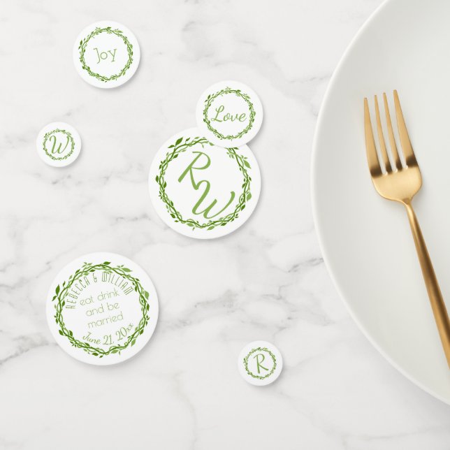 Confettis Woodsy Elegance | Monogramme Mariage de la vigne (Groupe)