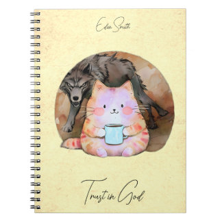 Confiance en Dieu - Carnet personnalisé Cat Coffee