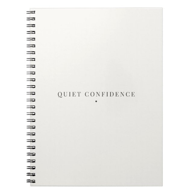 Confiance Tranquille Cahier Minimaliste Calme Neut (Devant)