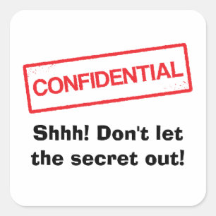 Confidentiel Shhh Ne laissez pas les autocollants