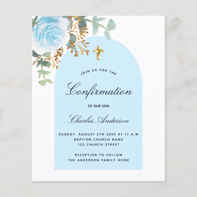 Confirmation budgétaire eucalyptus bleu garçon flo (Devant)