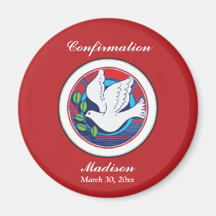 Confirmation, Colorée de colombe, Aimant rond