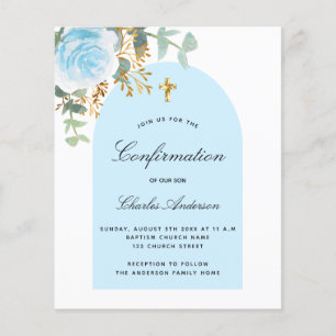 Confirmation de budget eucalyptus bleu garçon flor