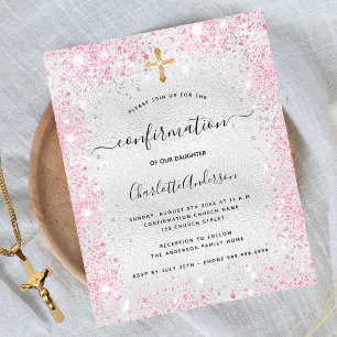 Confirmation de budget invitation rose pailleté ar