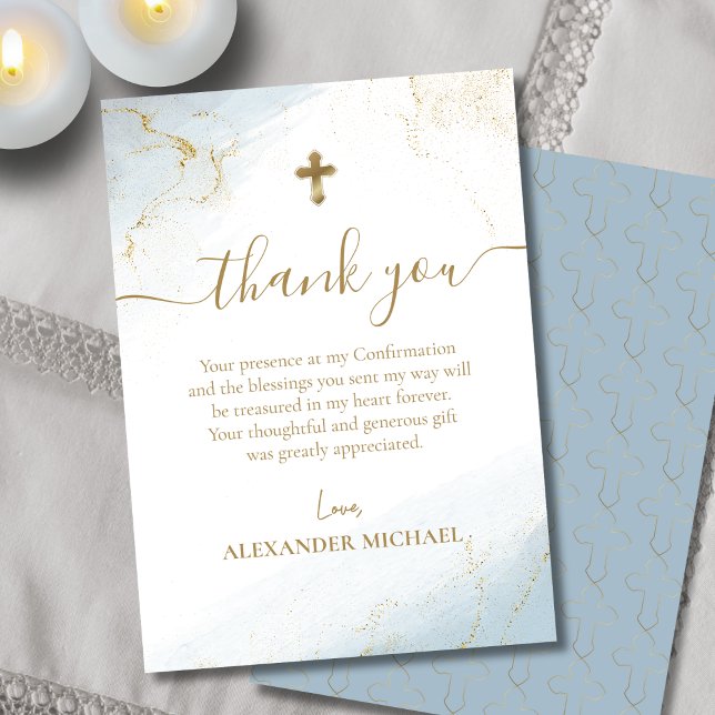 Confirmation de croix Merci bleu Gold (Créateur téléchargé)