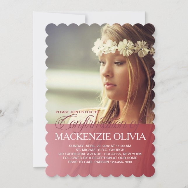 Confirmation de transparence Invitation photo roug (Devant)