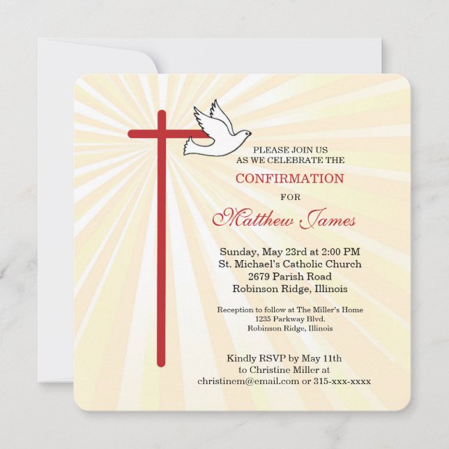 Confirmation des Golden Rays de la colombe masculi (Devant)