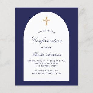 Confirmation Marine bleu blanc arc garçon invitati