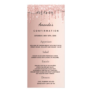 Confirmation Menu rose or parties scintillant phot