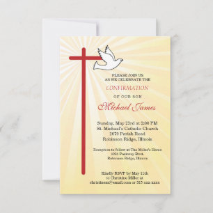 Confirmation pour Son Cross Dove Golden Rays