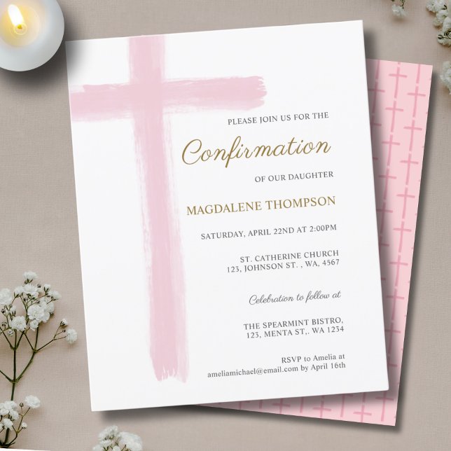 Confirmation Simple Budget Rose Croix Fille (Créateur téléchargé)