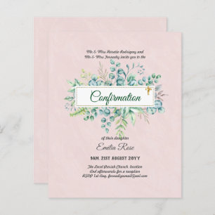 CONFIRMATION VERDOYÈRE Invitation Moderne Double f