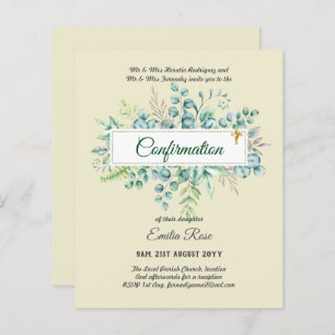 CONFIRMATION VERDOYÈRE Invitation Moderne Double f