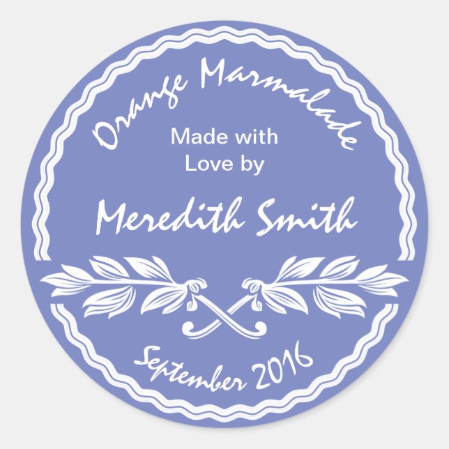 Confiture classique Étiquette rose et blanc / Jell (Devant)