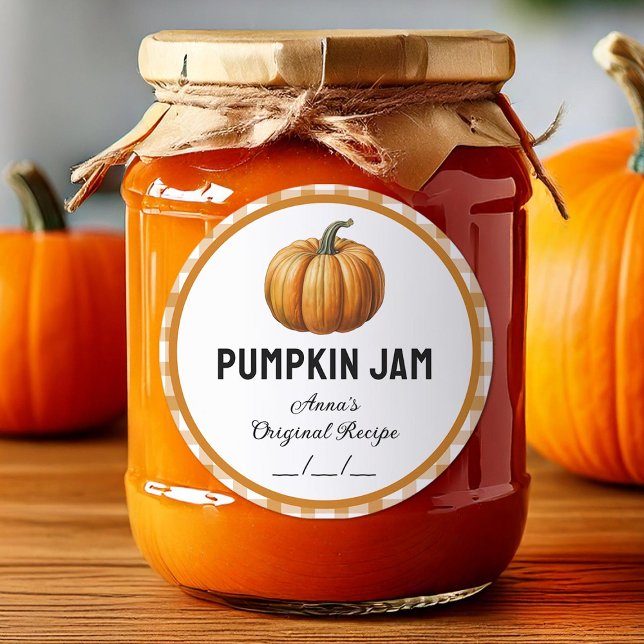 Confiture de citrouille avec étiquette à motif à c (Créateur téléchargé)