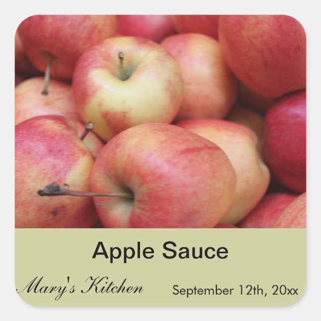 Confitures de sauce aux pommes maison étiquette (Devant)
