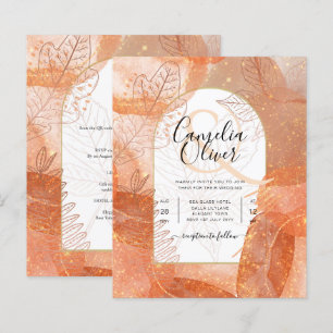 Conflit d'automne moderne Terracotta Orange Leaf M