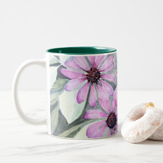 Conflowers pourpres en Mug (Avec donut)