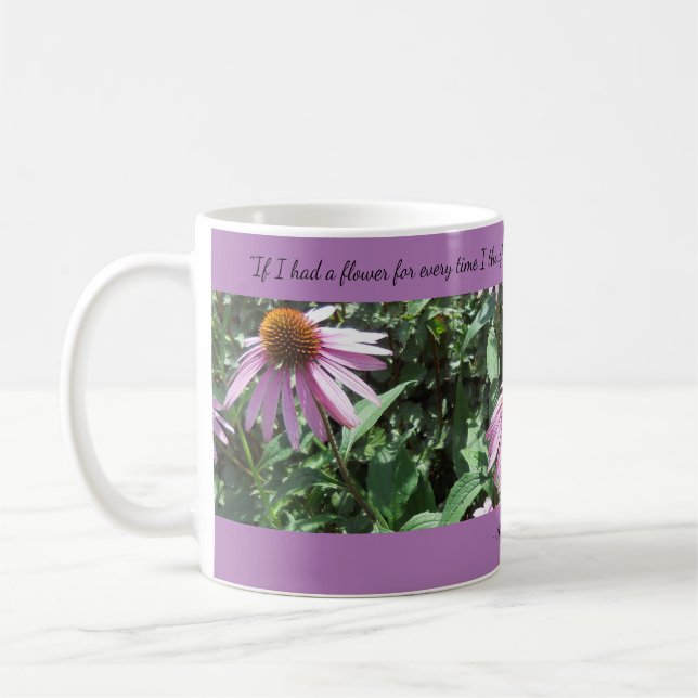 Conflowers violets Pensées de vous Café Mug (Gauche)