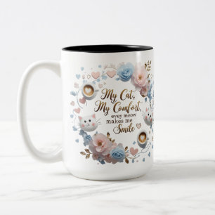 Confort de chat Mug à deux tons - 15 oz Meow en co