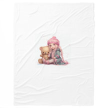 "Confort doux : mignonne fille avec couverture pou