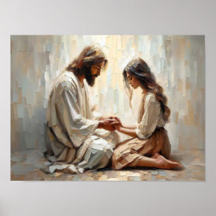 Confort en Lui Paysage, Art mural chrétien, Jésus