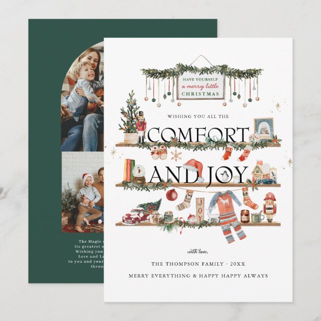 Confort & Joie | Carte de Noël avec photo (Devant / Derrière)