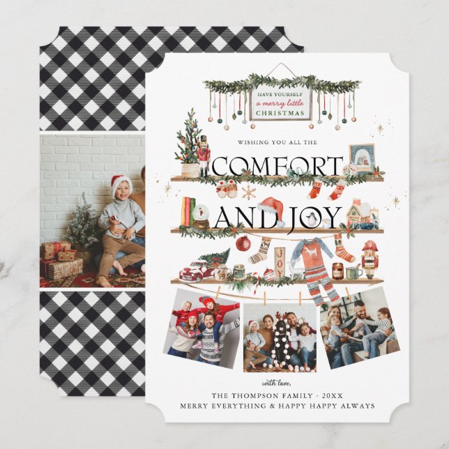 Confort & Joie | Carte de Noël avec photo (Devant / Derrière)