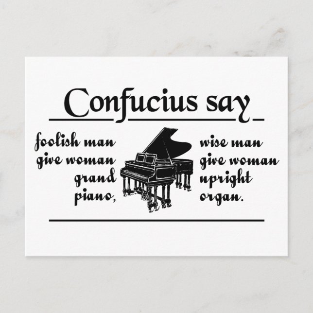 CONFUCIUS DIRE : ... carte postale personnalisée (Devant)