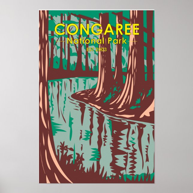 Congaree Parc National de Caroline du Sud Poster V (Devant)