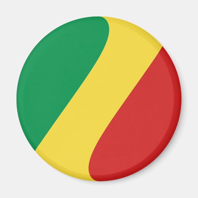Congo-Brazzaville Fisheye Flag Magnet (Devant)
