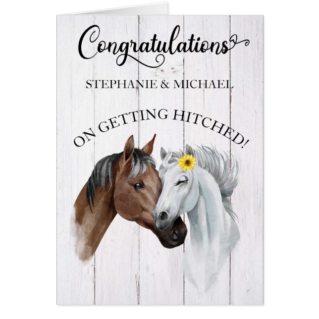 Congratulations Wedding Engagement Horse Western (Devant)
