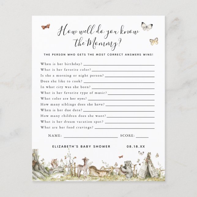 Connais La Maman | Jeu Baby shower (Devant)