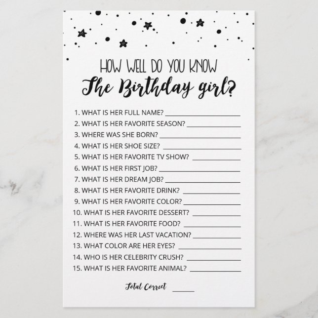 Connais-tu bien le jeu de fille anniversaire ? (Devant)