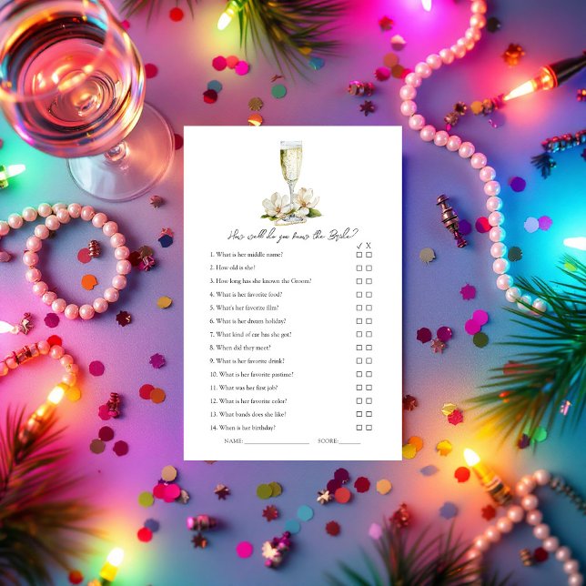 Connais-tu bien l'épouse ? Jeu Fête des mariées (How Well Do You Know the Bride? Bridal Shower Game)