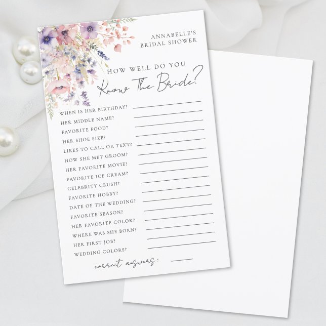 Connaissez la mariée Fête de mariage champêtre (Know The Bride Wildflower Bridal Shower)